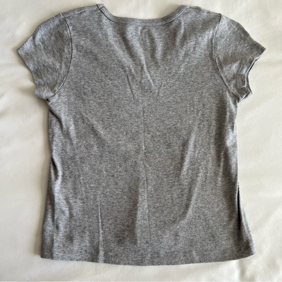 Brandy Melville Gray V-Neck Tee - Picture 3 of 3